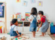 Young children enjoying in the playroom