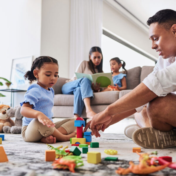 verbal beginnings dad family child playing with blocks verbal beginnings dad family child playing with blocks