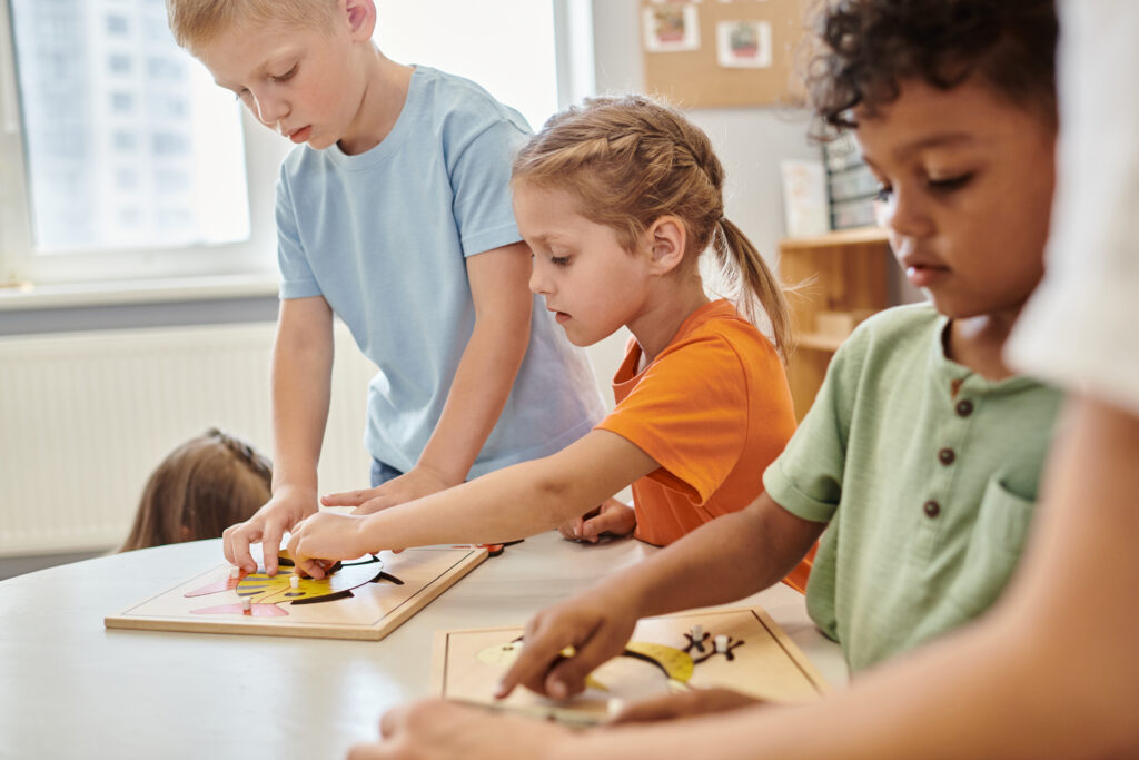 Children playing at table